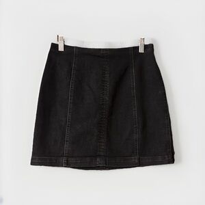 Anthropologie Black Denim Pencil Skirt